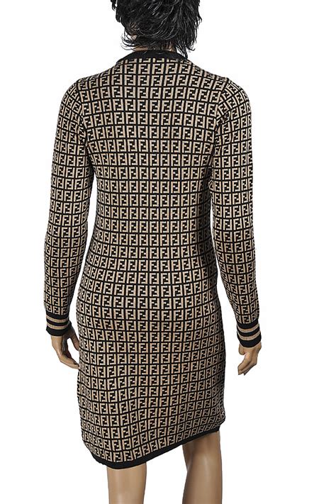 fendi long sleeve dress print|fendi dresses online.